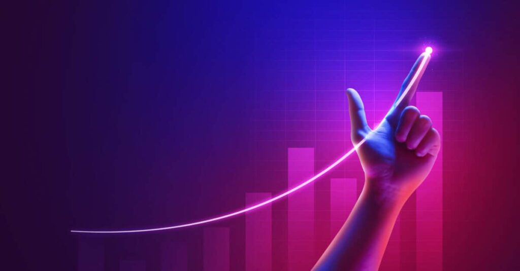 TFSA Strategy: Turn $25,000 Into $130 in Monthly Passive Income Business success of growth metaverse finance and investment profit graph concept or development analysis progress chart on financial market achievement strategy background with increase hand diagram